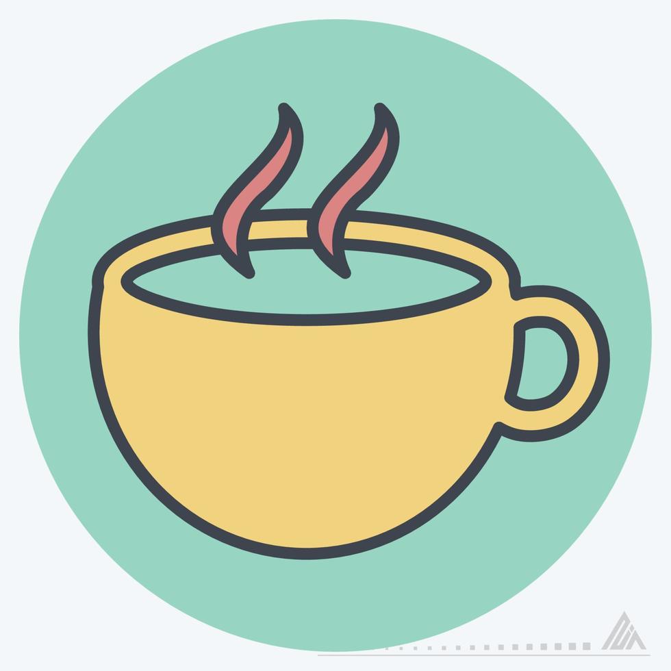 Icon Vector of Hot Coffee - Color Mate Style