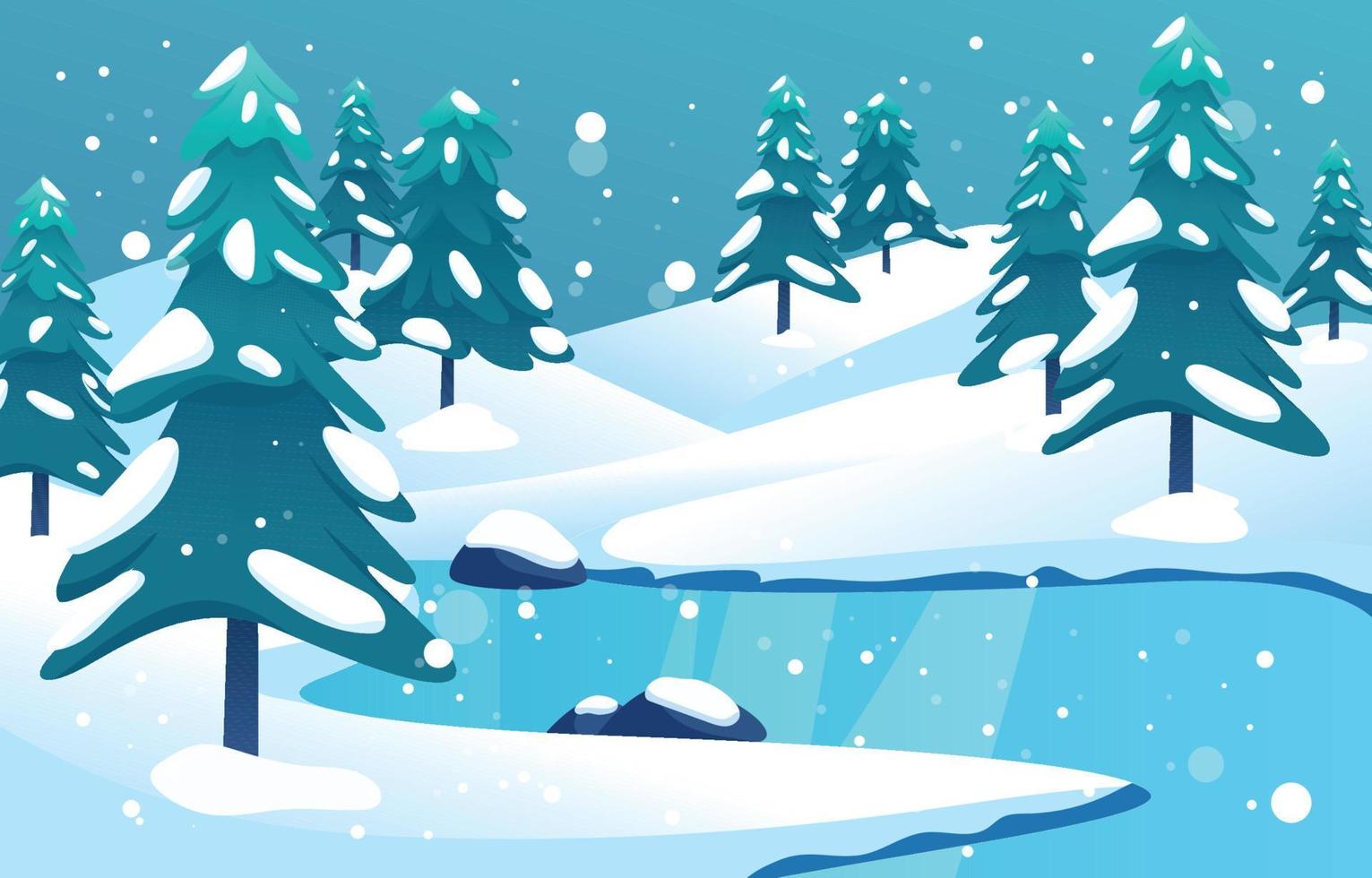 fondo de paisaje de invierno vector