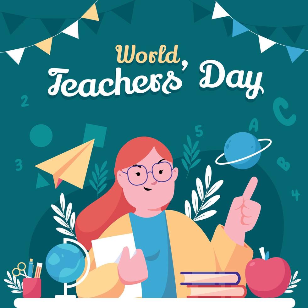 World Teacher's Day Background vector