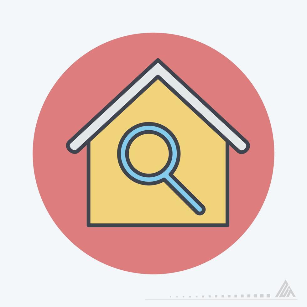 Vector Graphic of House Search - Color Mate Style