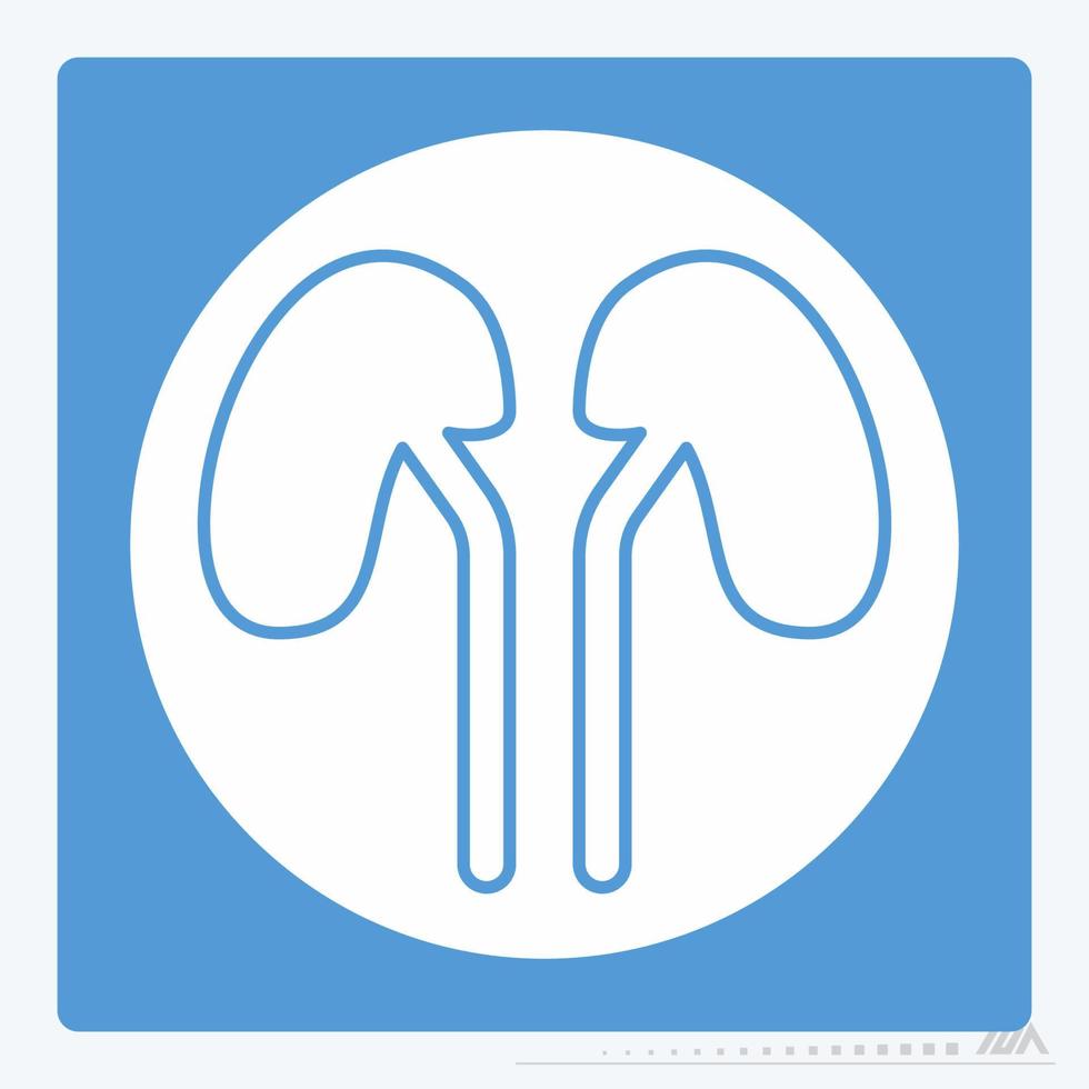 Icon Vector of Kidney - White Moon Style