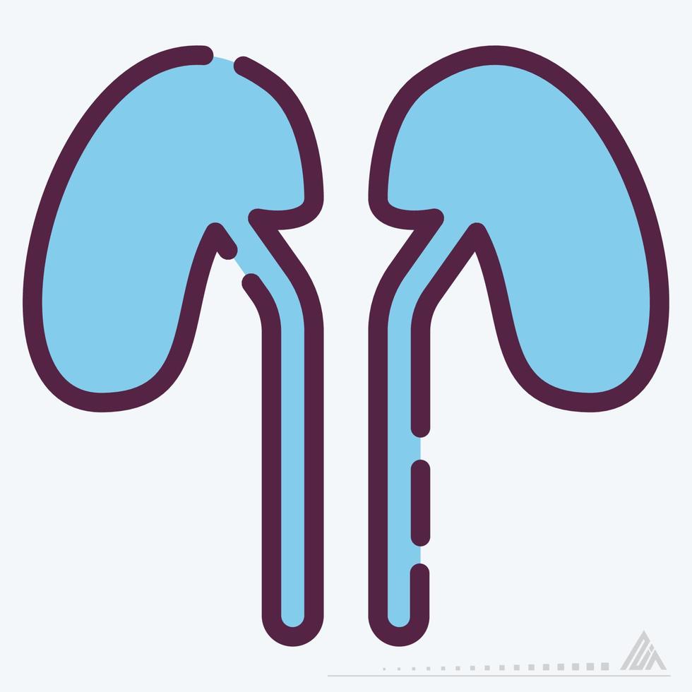 Icon Vector of Kidney - Line Cut Style