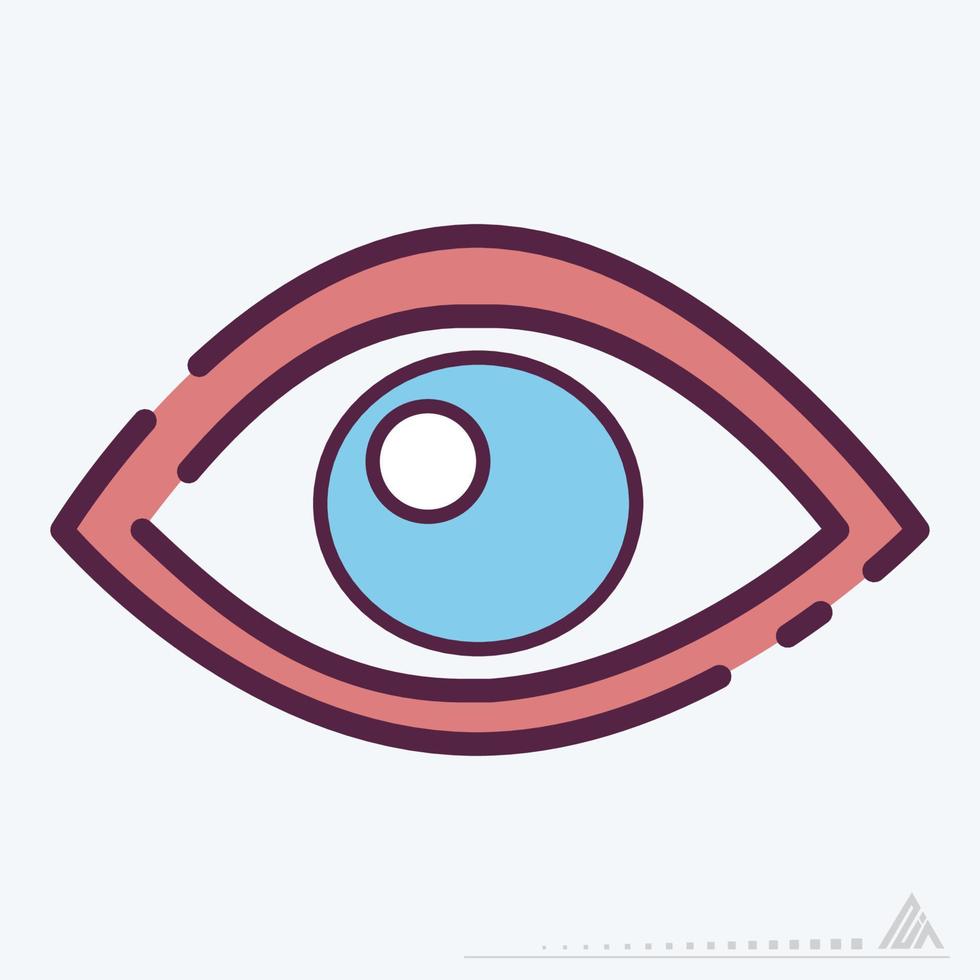 vector icono de ojo - estilo de corte de línea