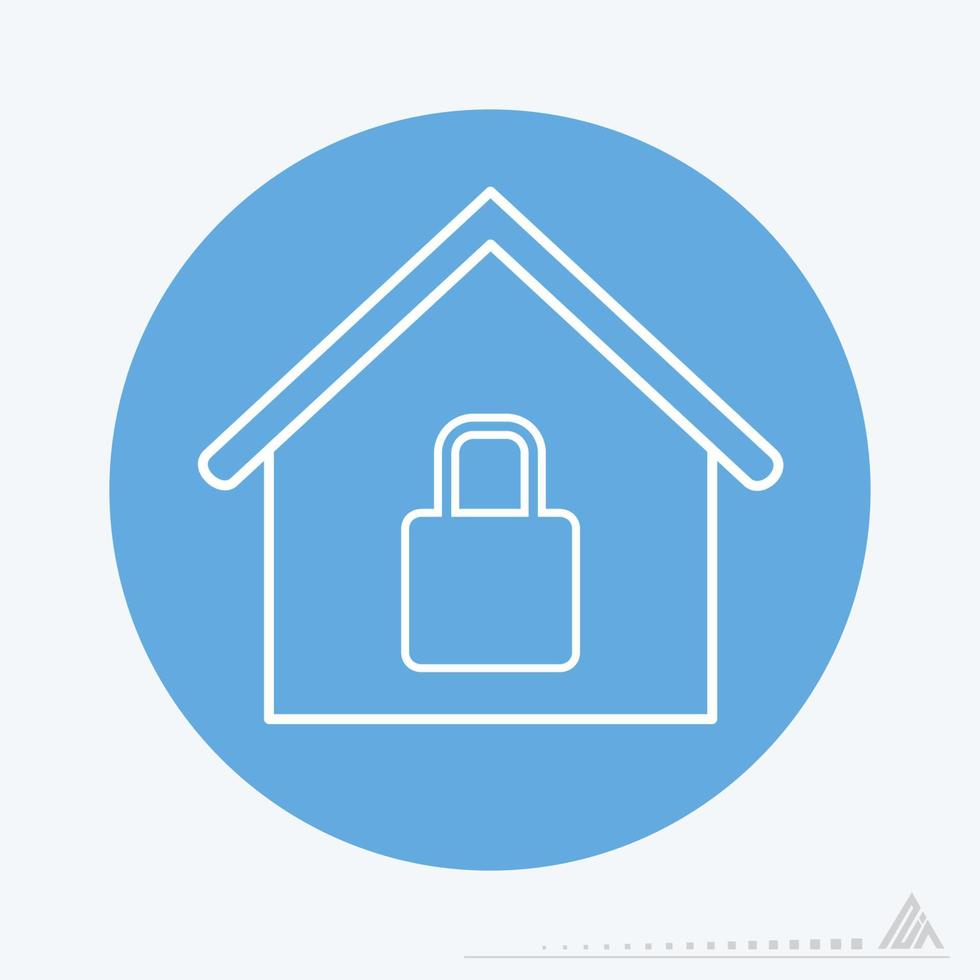 Vector Graphic of Secure House - Blue Monochrome Style