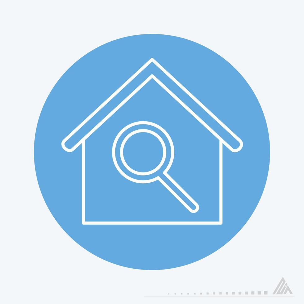 Vector Graphic of House Search - Blue Monochrome Style