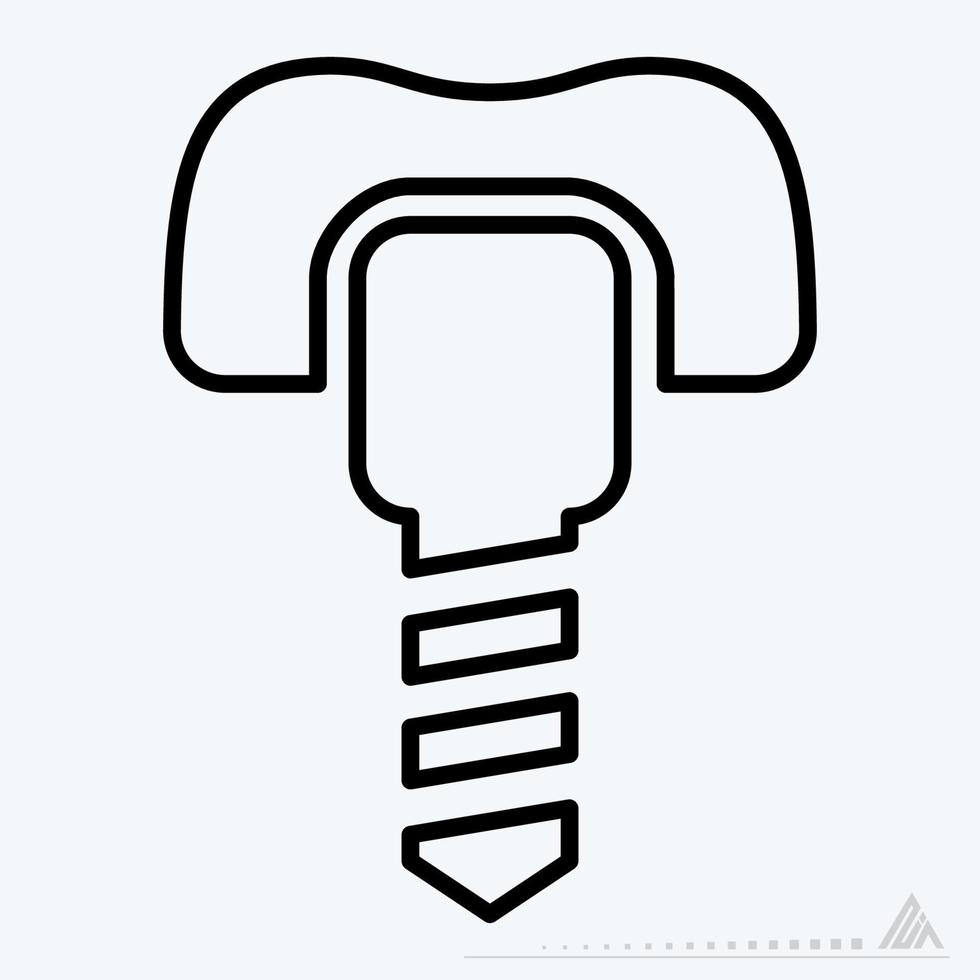 Icon Vector of Dental Implants - Line Style