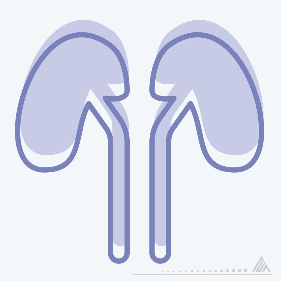 Icon Vector of Kidney - Two Tone Style