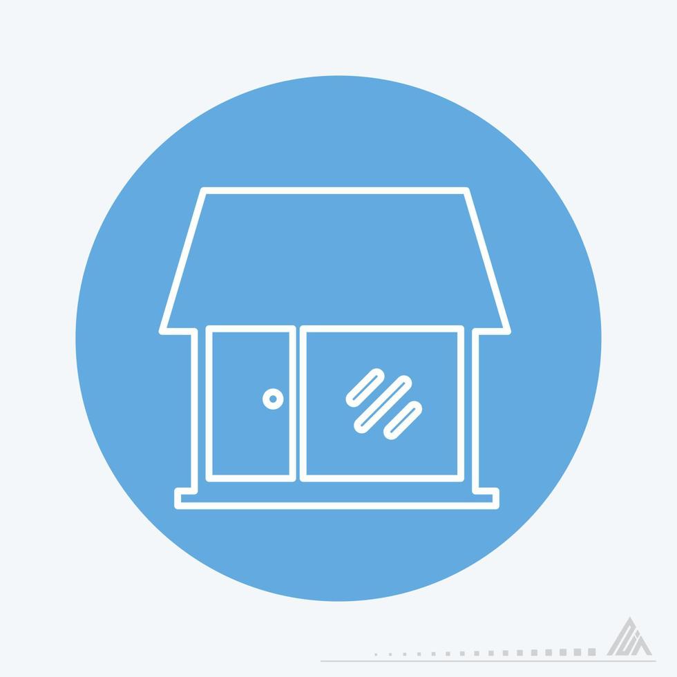 Vector Graphic of Shop - Blue Monochrome Style