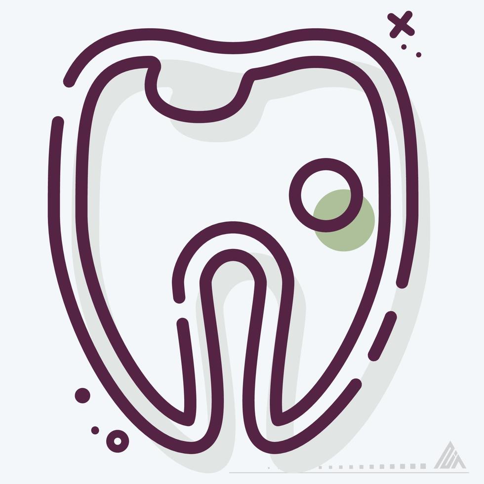 Icon Vector of Hollow Tooth - MBE Style