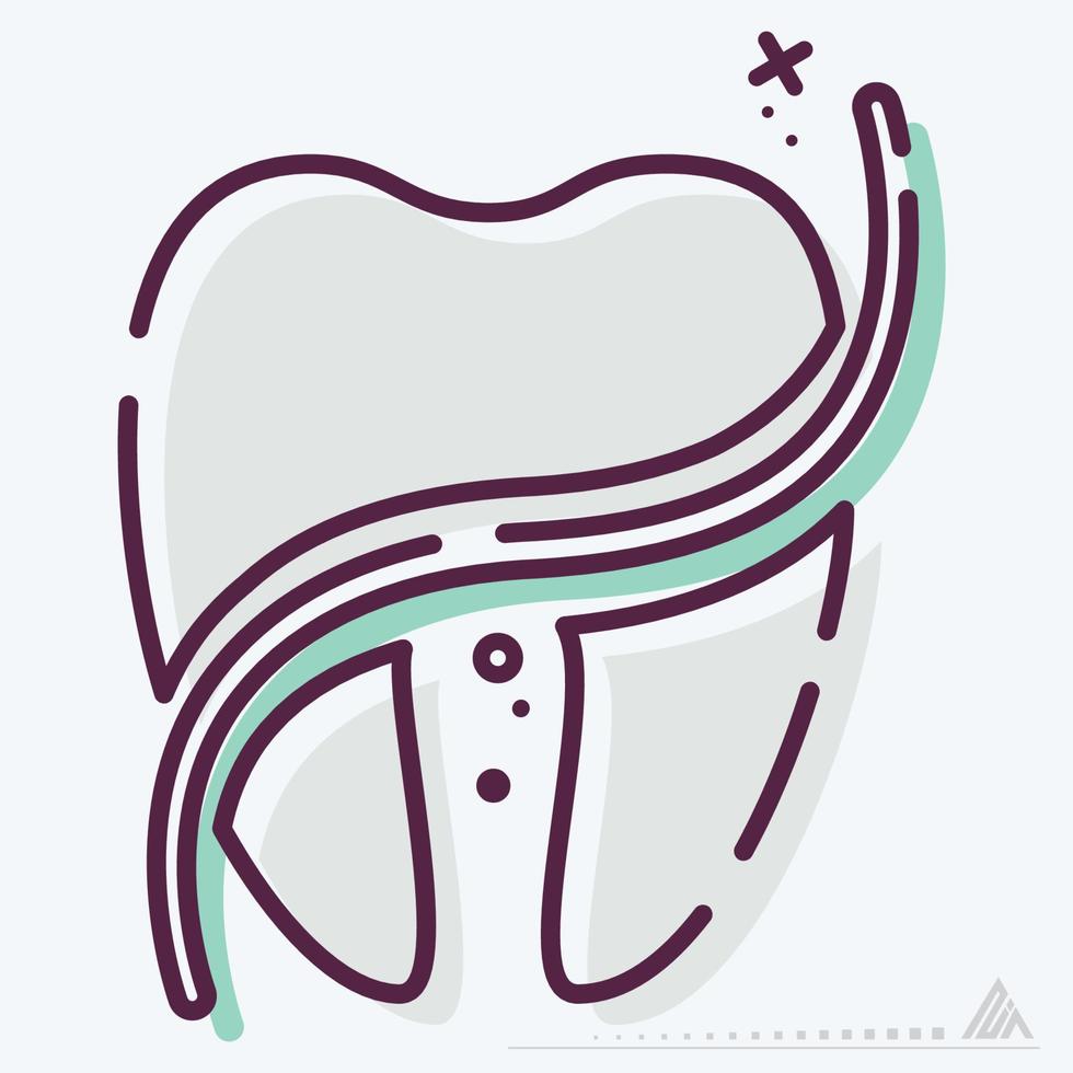 vector icono de hilo dental - estilo mbe