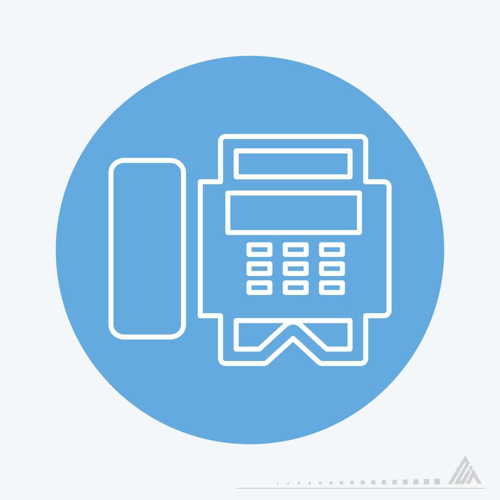 Vector Graphic of Fax Machine - Blue Monochrome Style