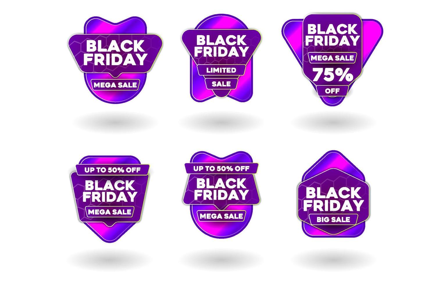 Set of Black Friday Sale Badge vector