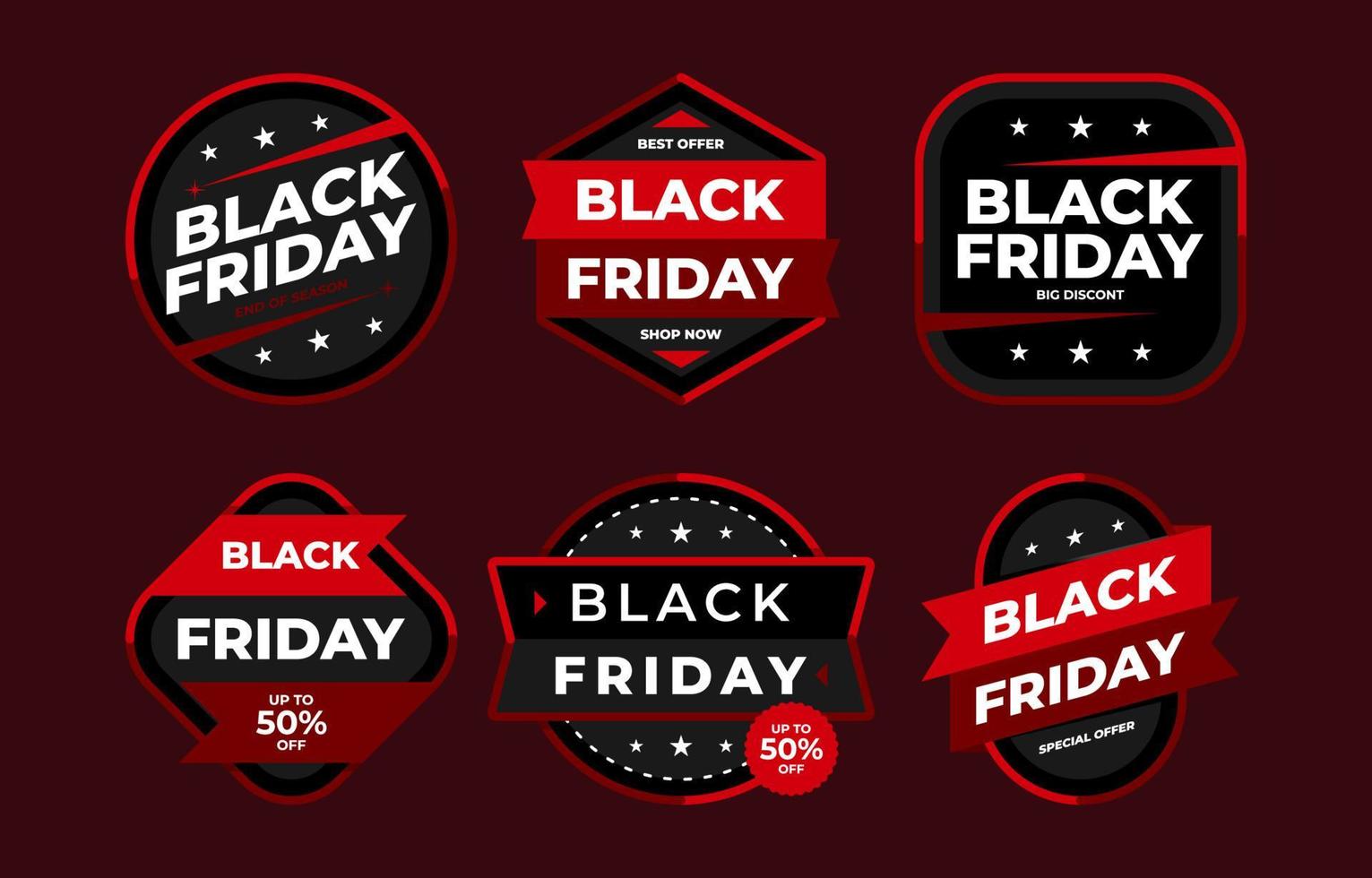 Black Friday Sale Sticker Set vector