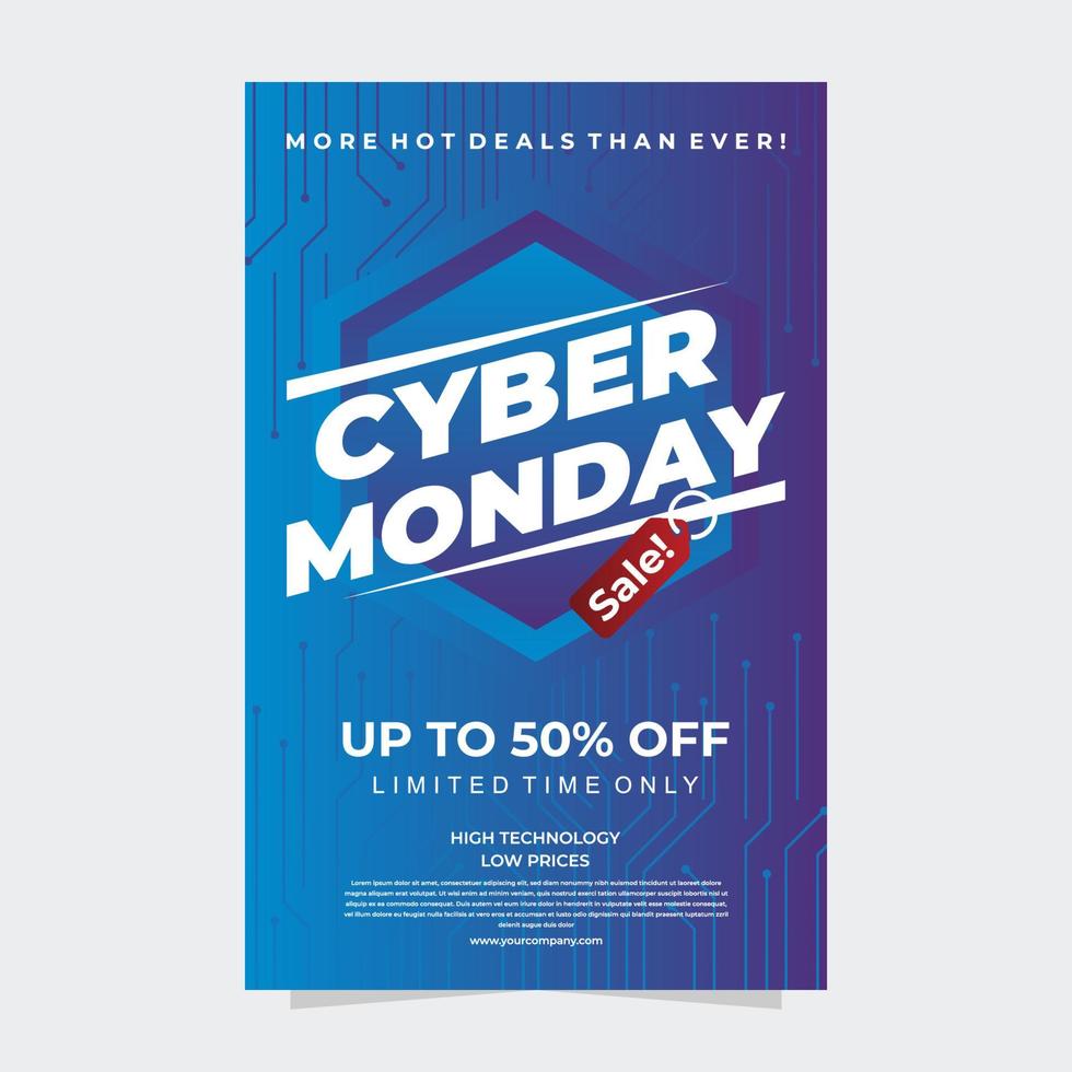 Cyber Monday Poster Concept vector