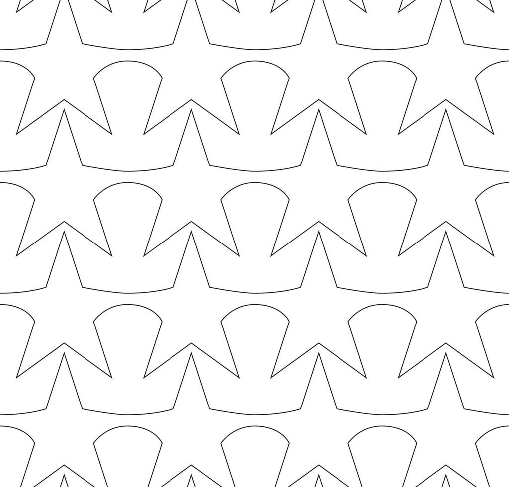 Seamless vector pattern in a linear style from stars and triangles.Seamless vector simple geometric texture.Abstract pattern of black lines.