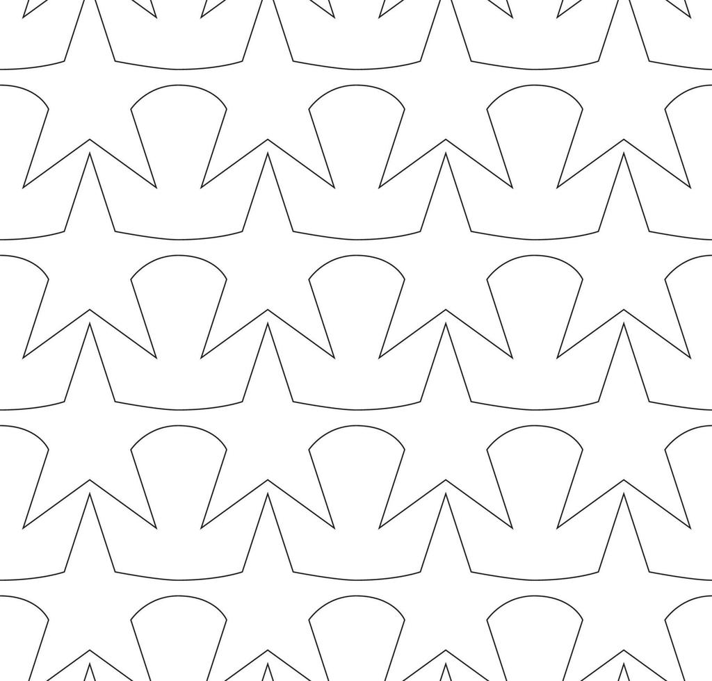 Seamless vector pattern in a linear style from stars and triangles.Seamless vector simple geometric texture.Abstract pattern of black lines.