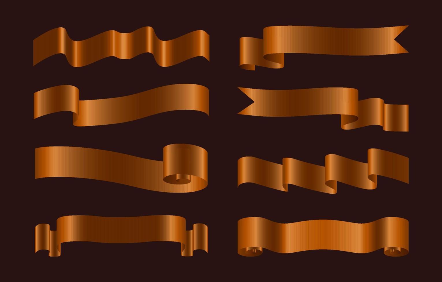 Realistic Golden Ribbon Set vector