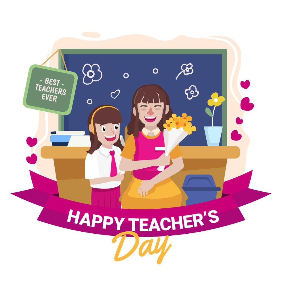 Happy Teachers Day Concept vector