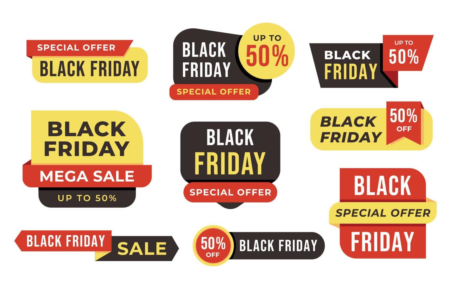 Black Friday Sale Sticker Set vector