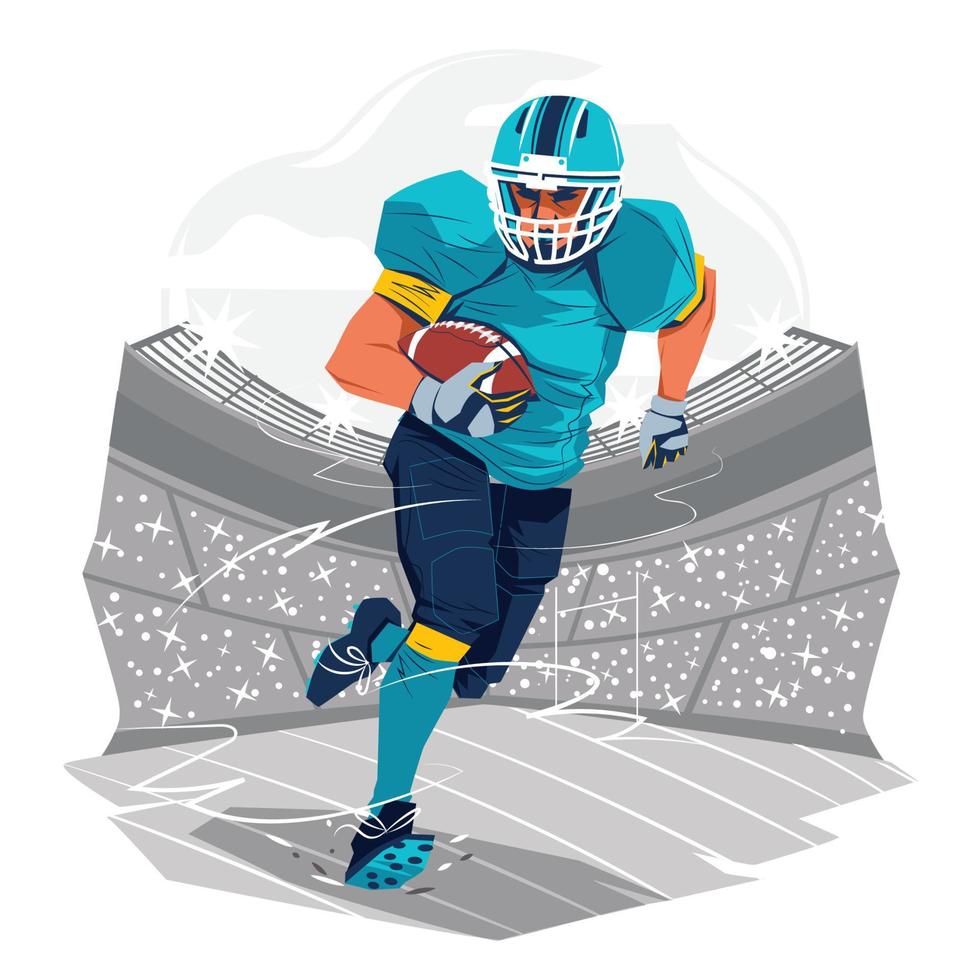 Super Bowl  Athlete in American Football Stadium Concept vector