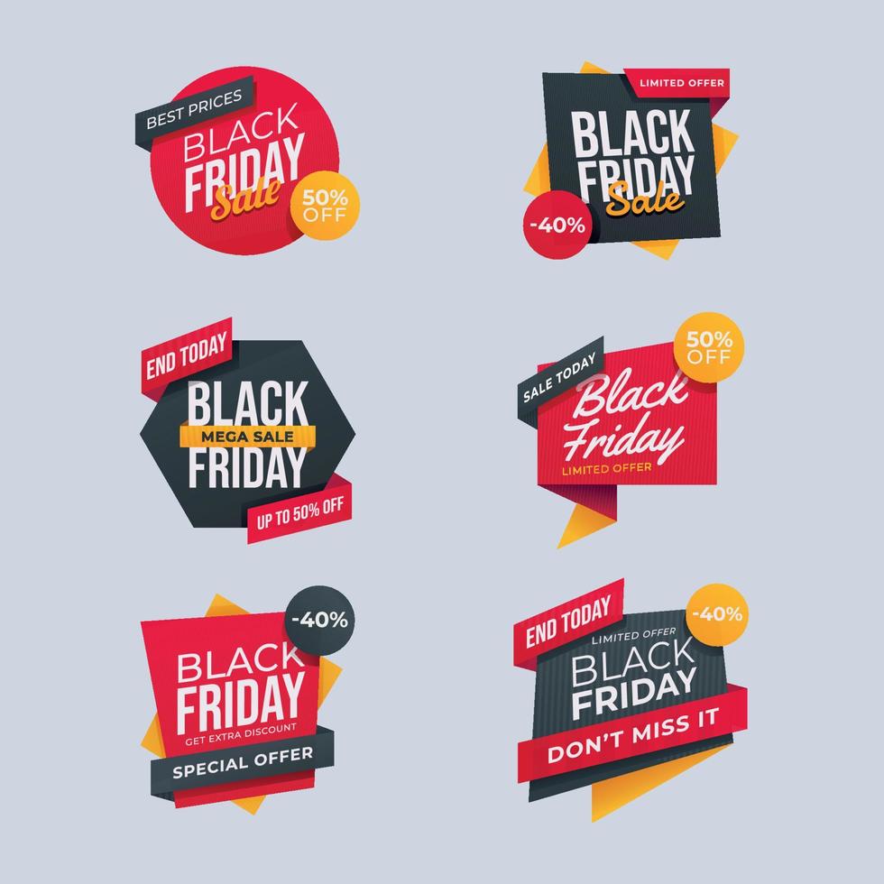 Set of Black Friday Sale Badge vector