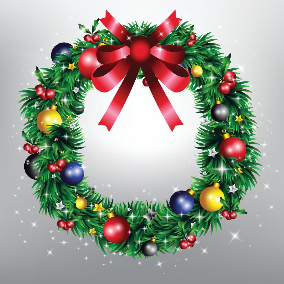 Christmas Wreath Background Concept vector