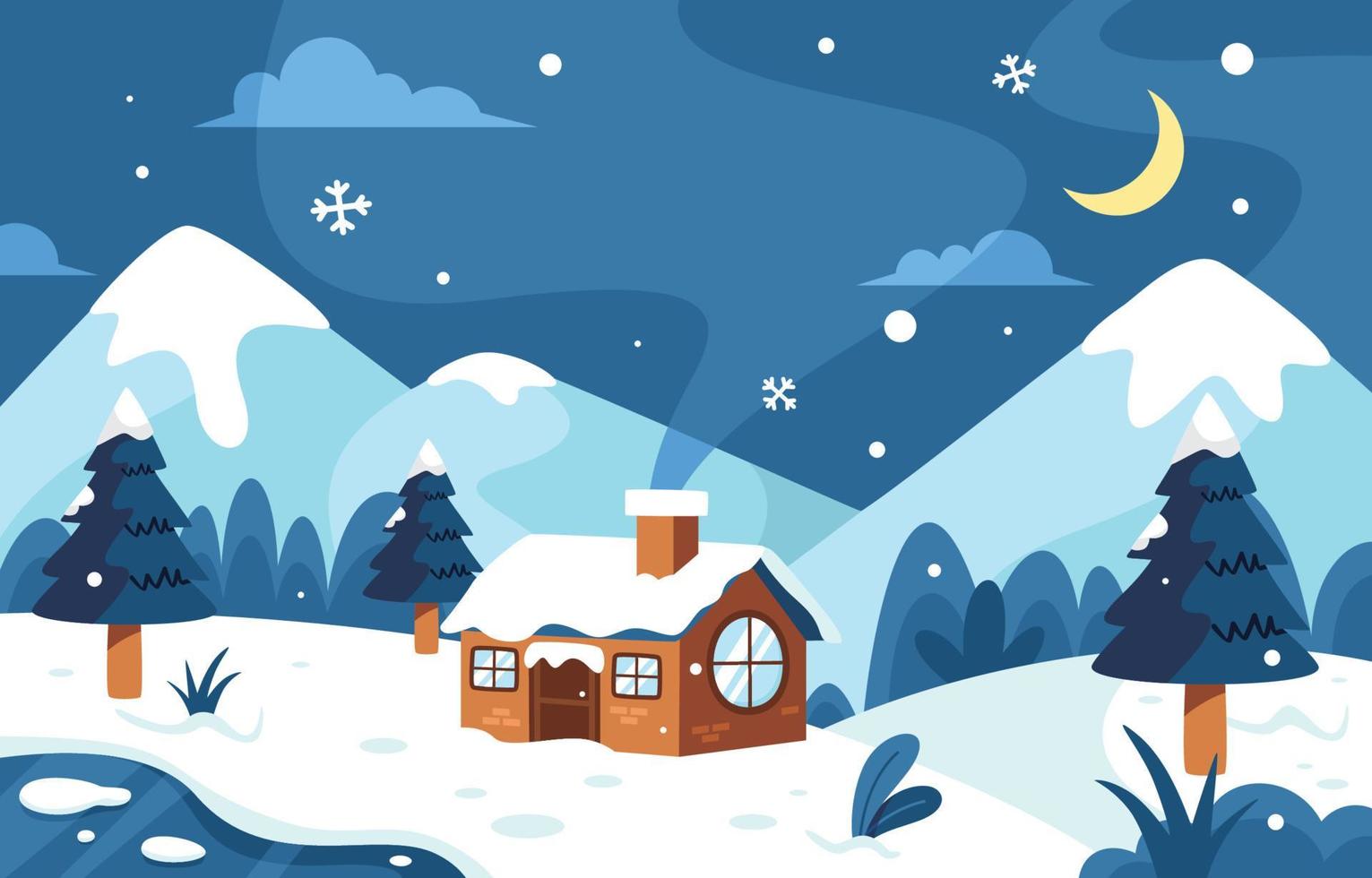 Winter Scenery Background vector