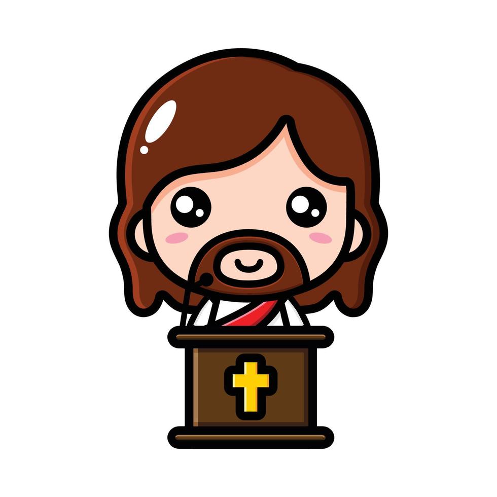 cute jesus christ cartoon design vector