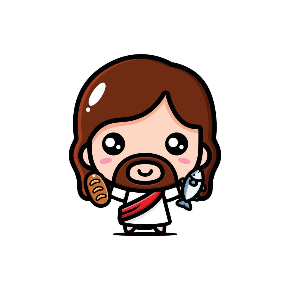 cute jesus christ cartoon design vector