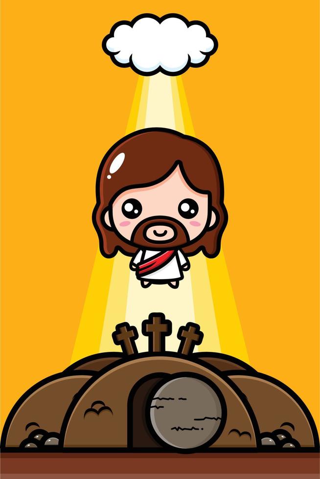 lindo diseño de dibujos animados de jesucristo vector