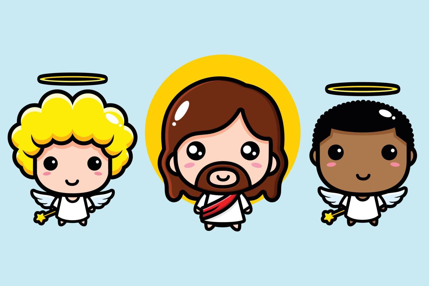 cute jesus christ cartoon design vector