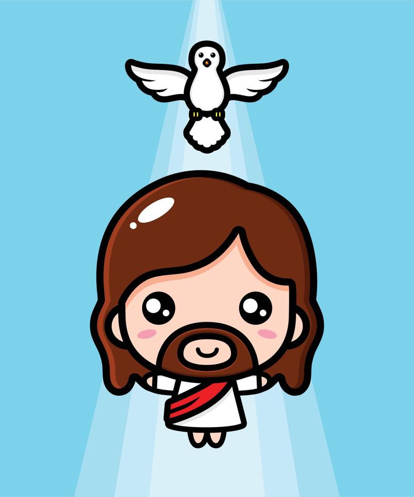 lindo diseño de dibujos animados de jesucristo vector