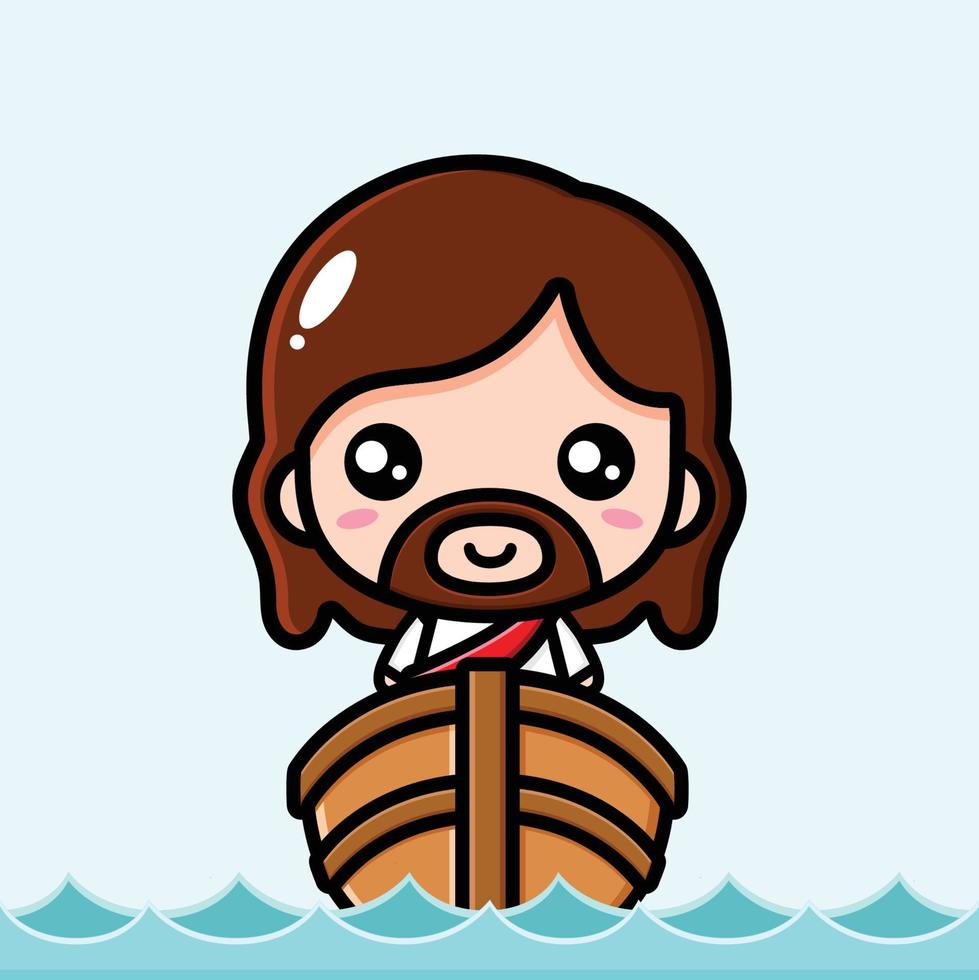 cute jesus christ cartoon design vector