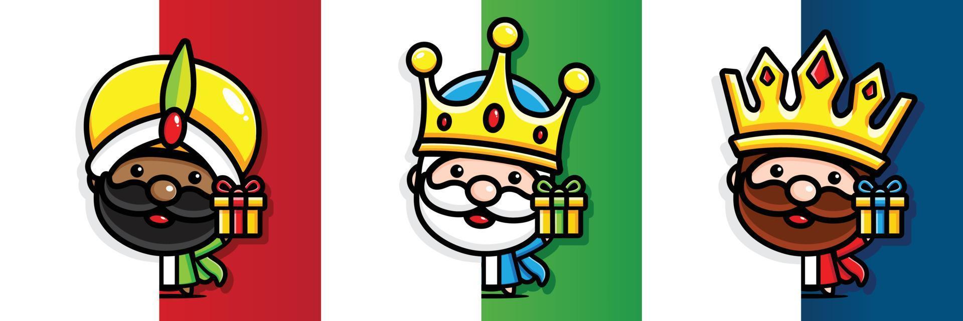 lindo diseño de tres reyes magos vector