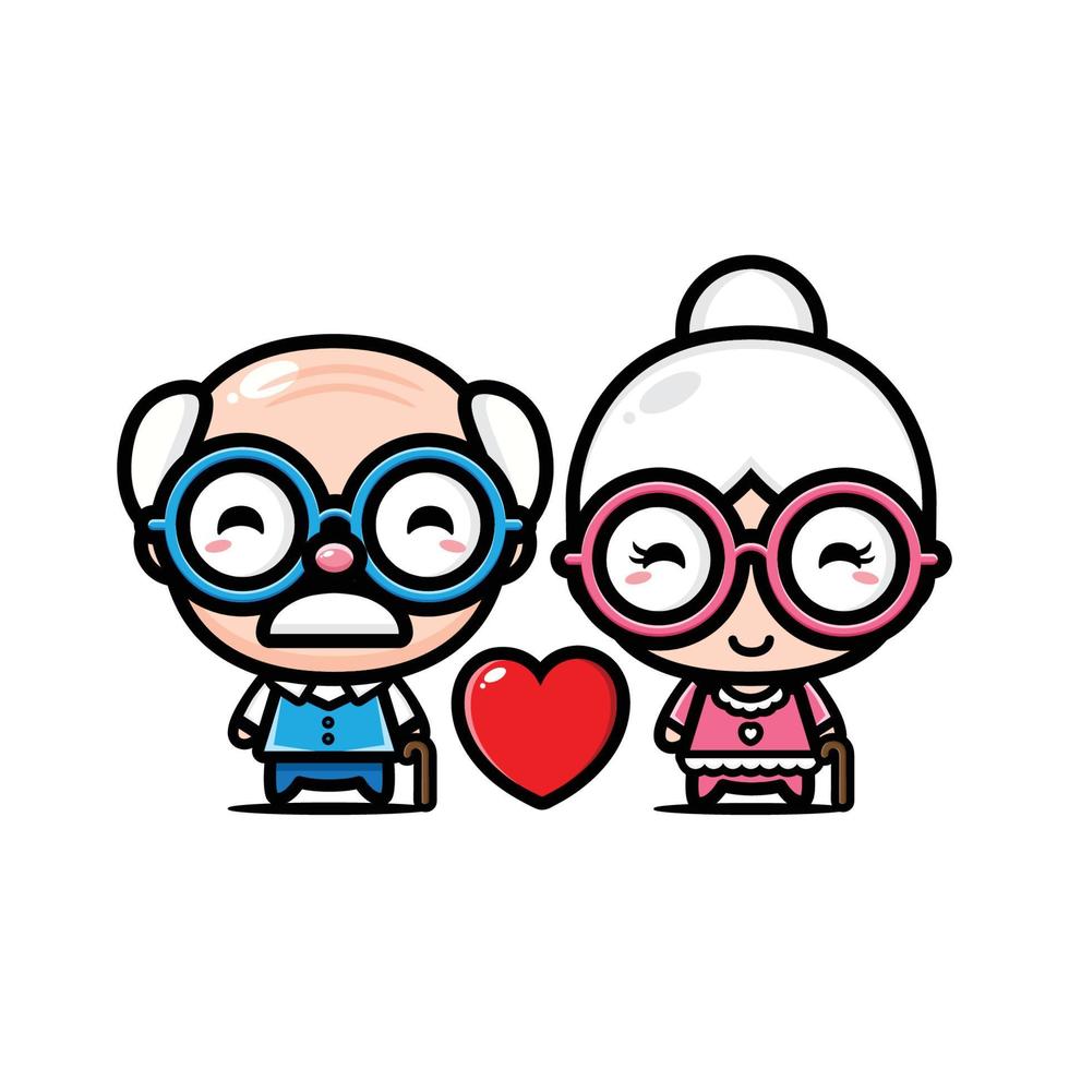 Grandpa and Grandma love each other vector