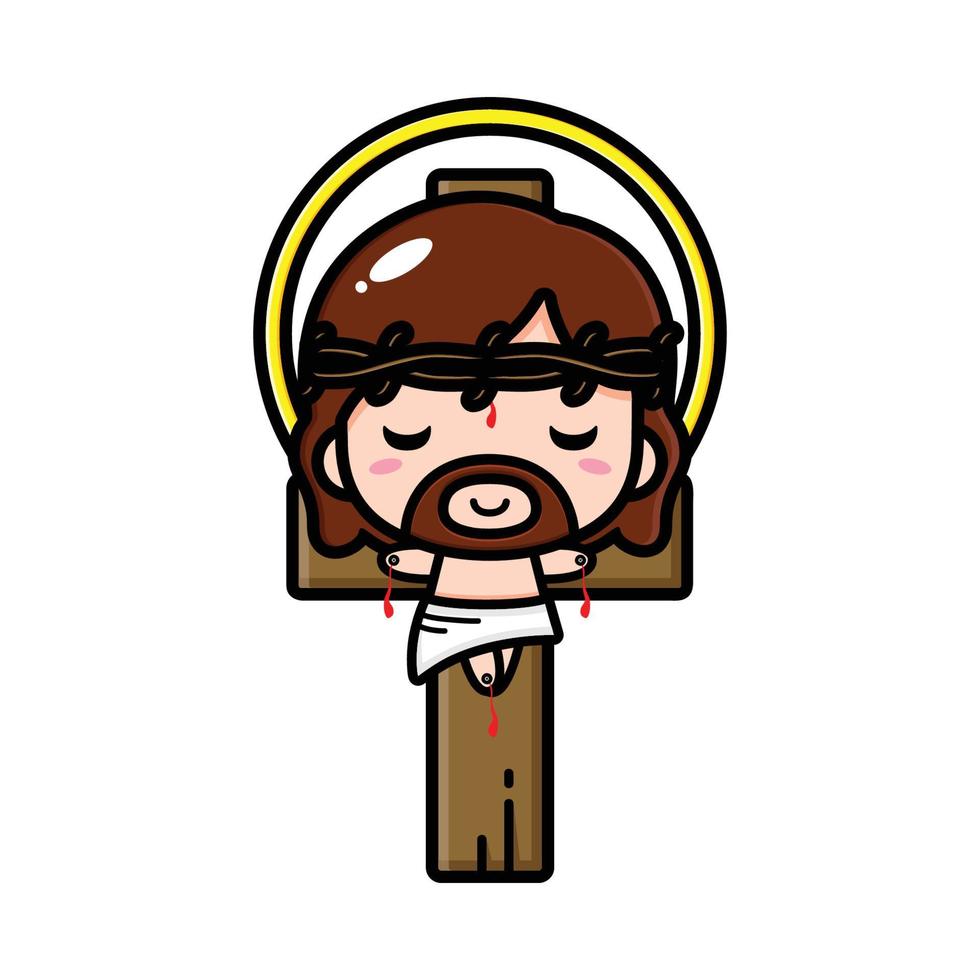 cute jesus christ cartoon design vector