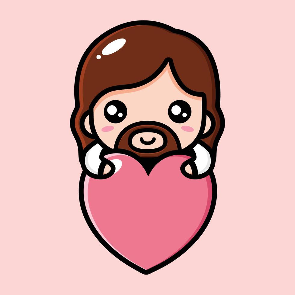 cute jesus christ cartoon design vector