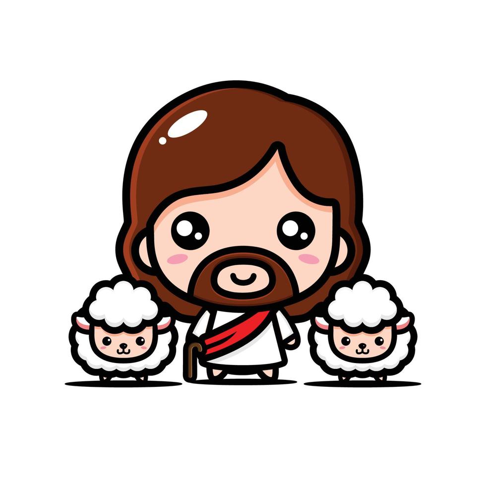 cute jesus christ cartoon design vector