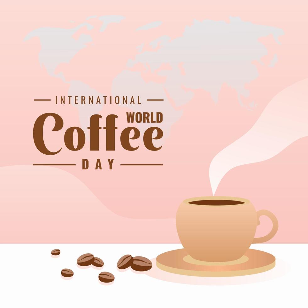 International coffee day banner, vector graphic illustration
