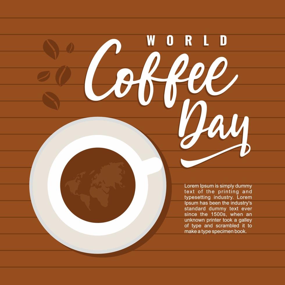 International coffee day banner, vector graphic illustration