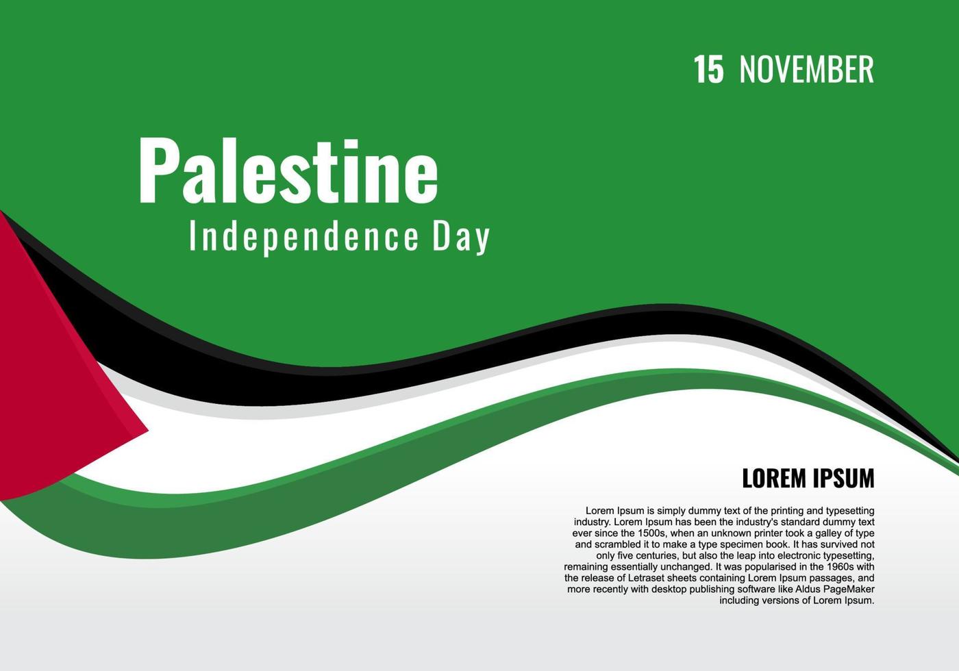 Save Palestine. Independence day greeting card. vector