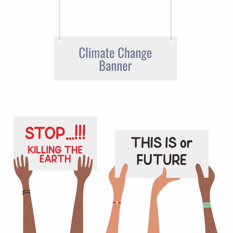 Climate change banner. Demonstrating concept, vector