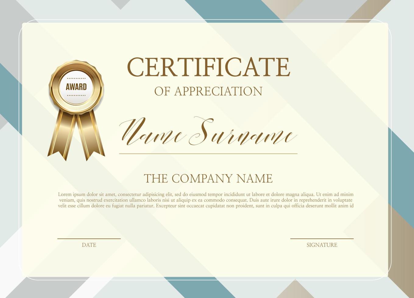 Certificate of simple background vector