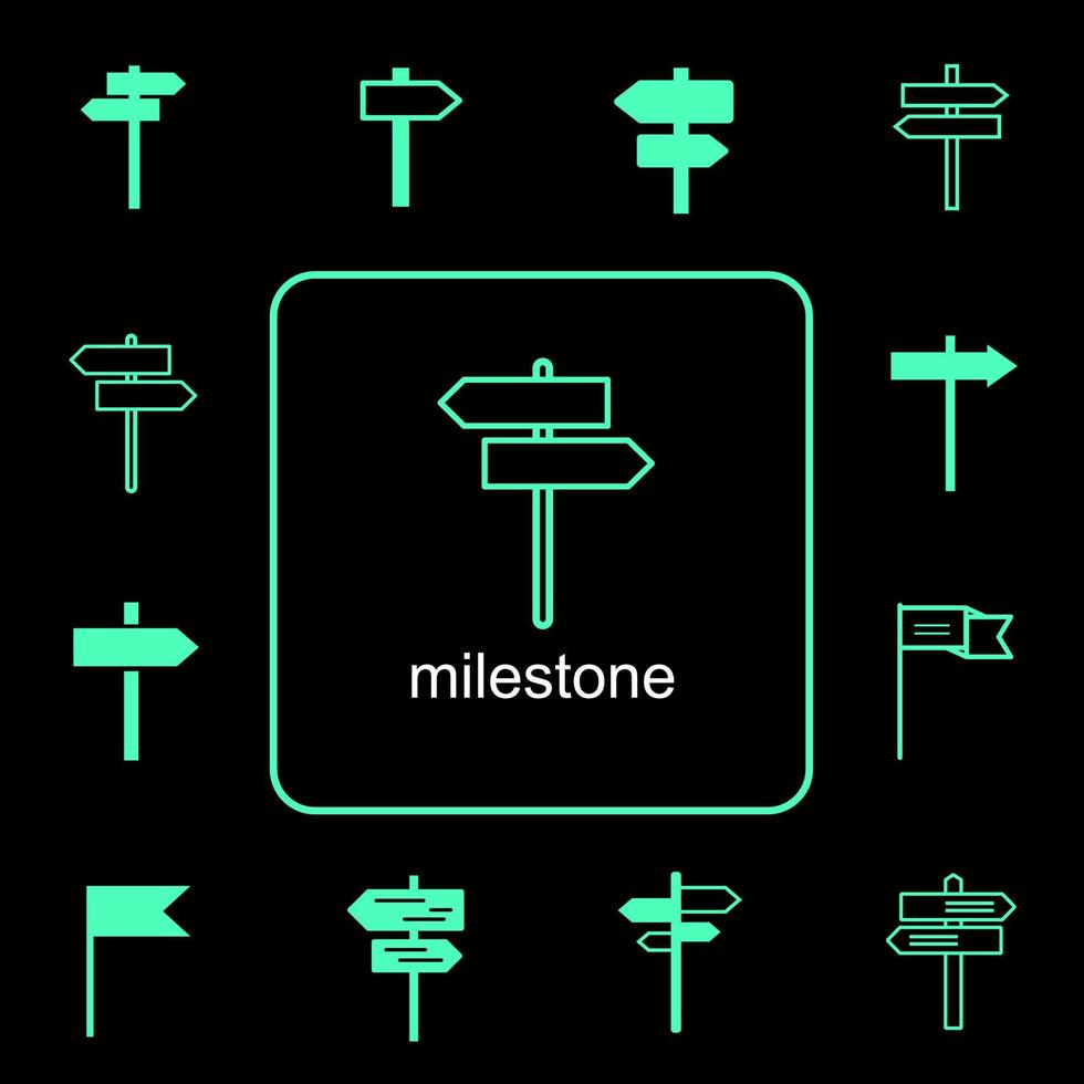 Signs related to various milestones vector