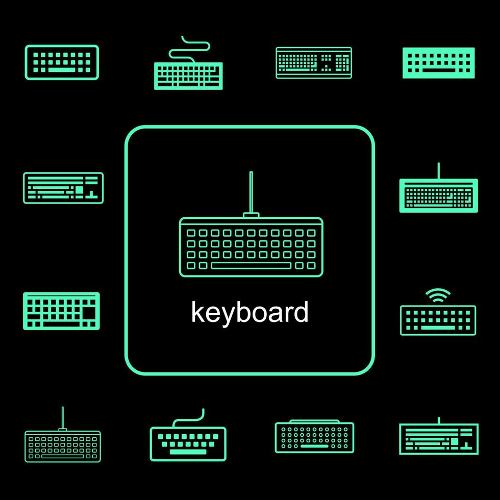 Computer peripherals, keyboard icon vector