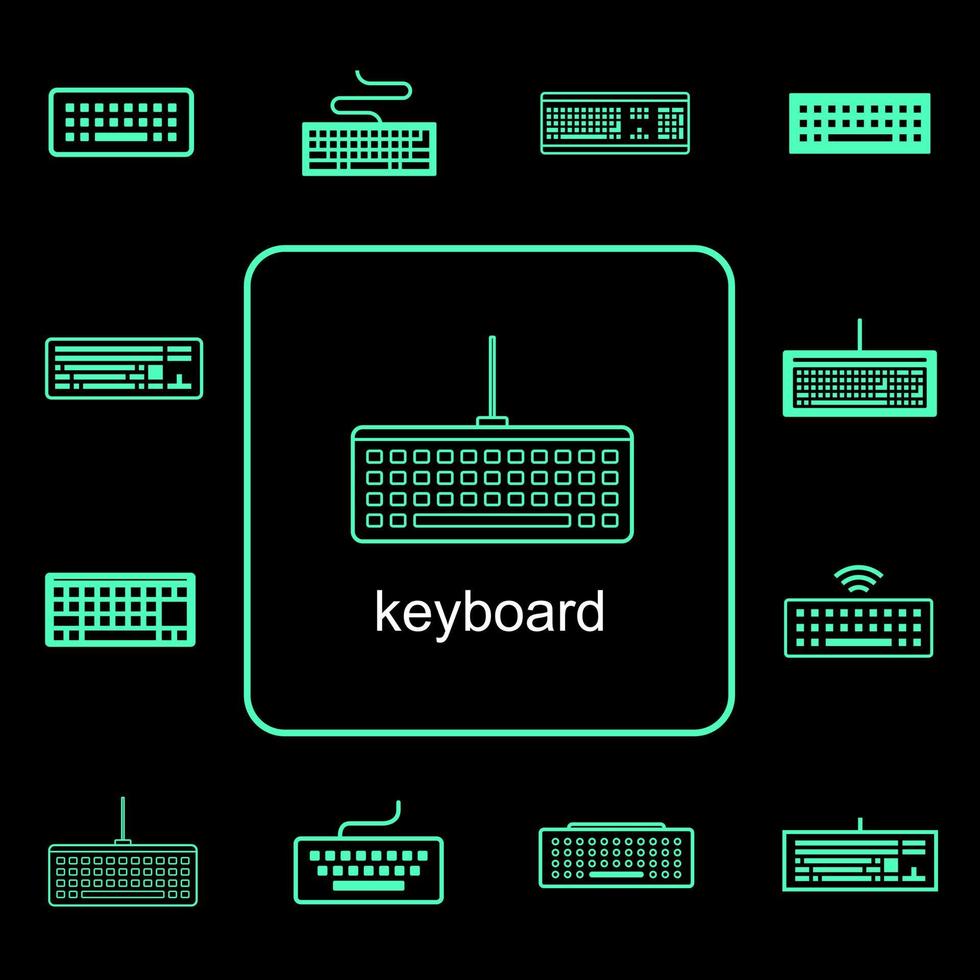 periféricos de computadora, icono de teclado vector