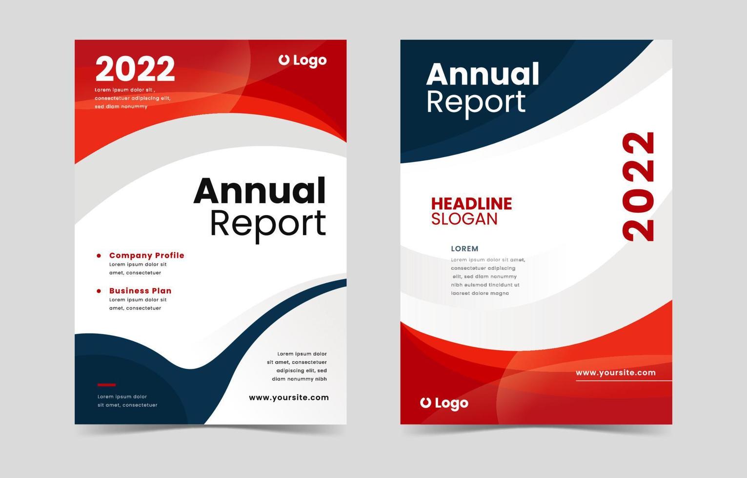 Annual Report Template Set vector