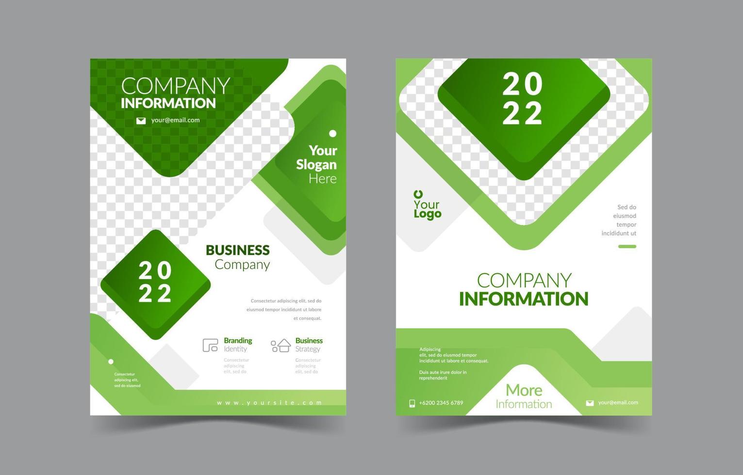 Green Company Profile Template Set vector