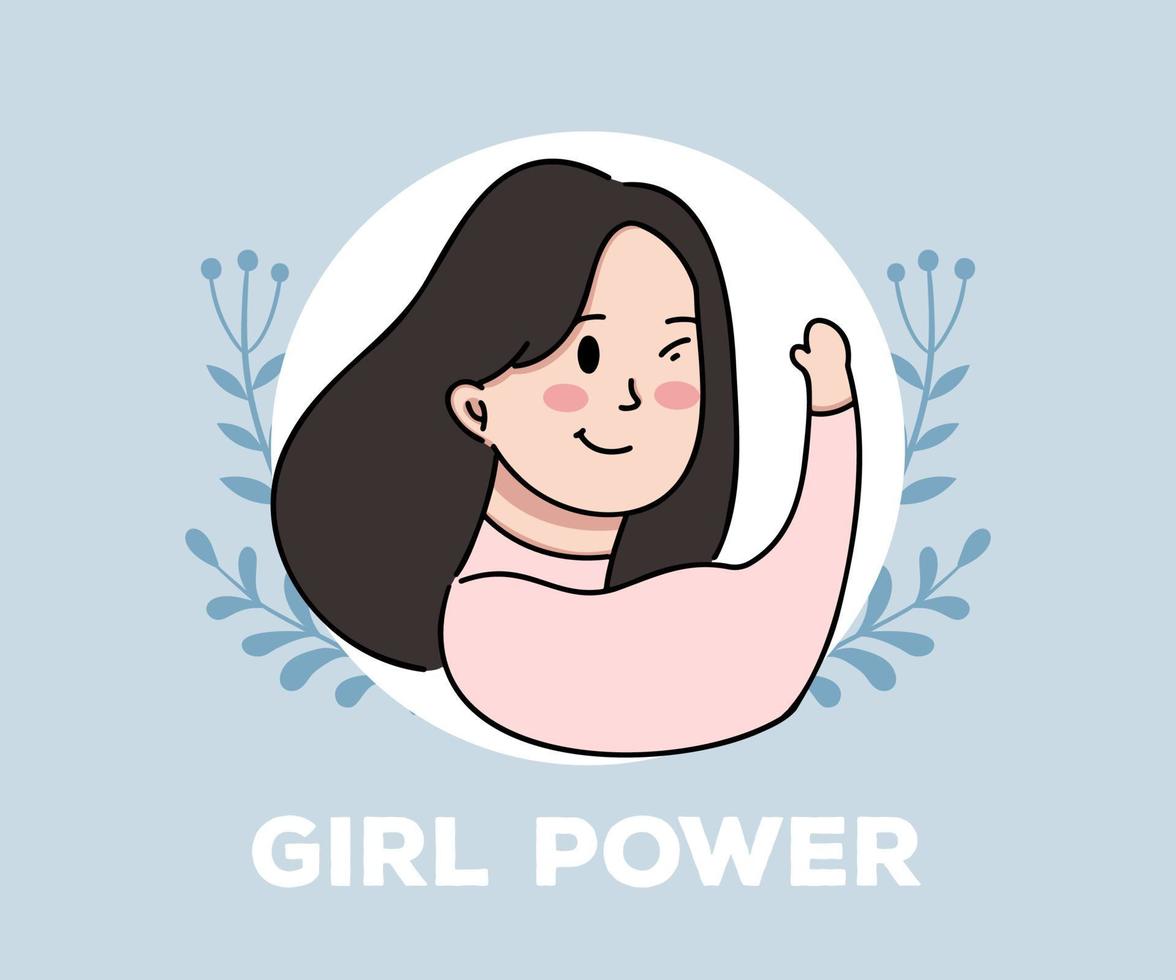 Girl power poster concept illustration. strong powerful women illustration vector