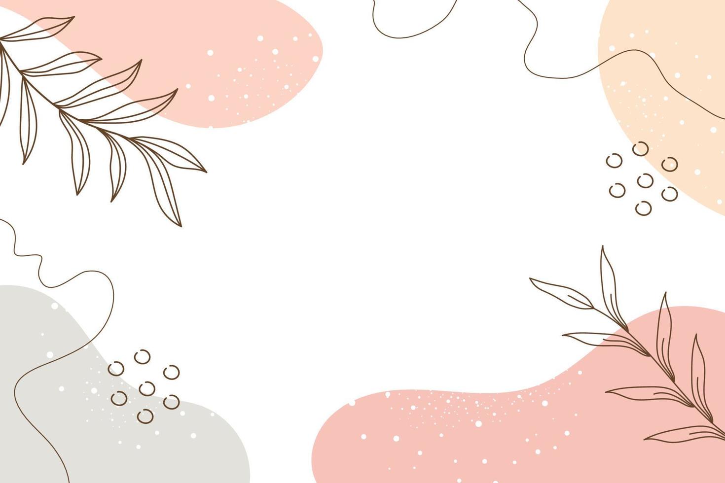 Hand drawn minimal floral background vector